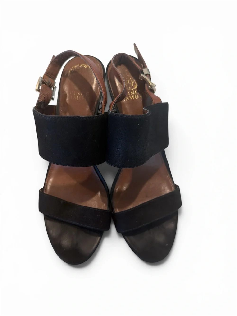 Vince Camuto Women’s Black Suede Wedge Sandals size 9.5